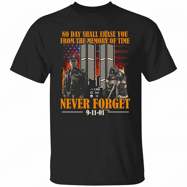 No Day Shall Erase Tshirt, Black, Unisex T-Shirt