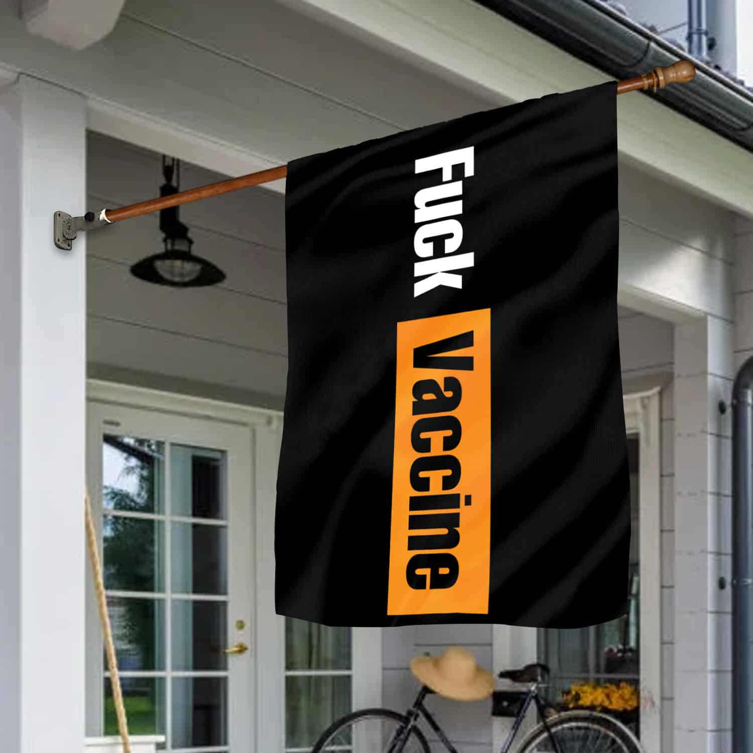 8KNG. Fuck Vaccine (flag) 30x40 House Flag Mockup 1
