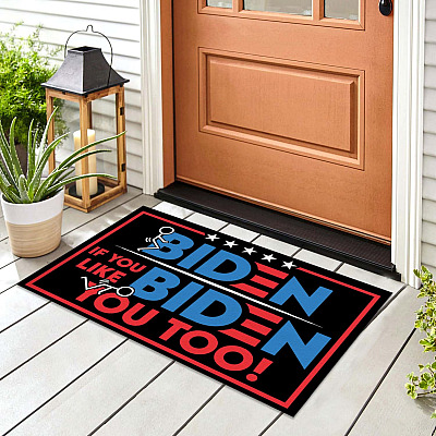 Alternative view of Fuck Biden If You Like Biden Fuck You Too House Doormat - An-ti Joe Biden Outdoor Doormat