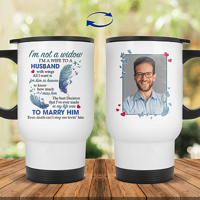 14 oz. White Travel Mug