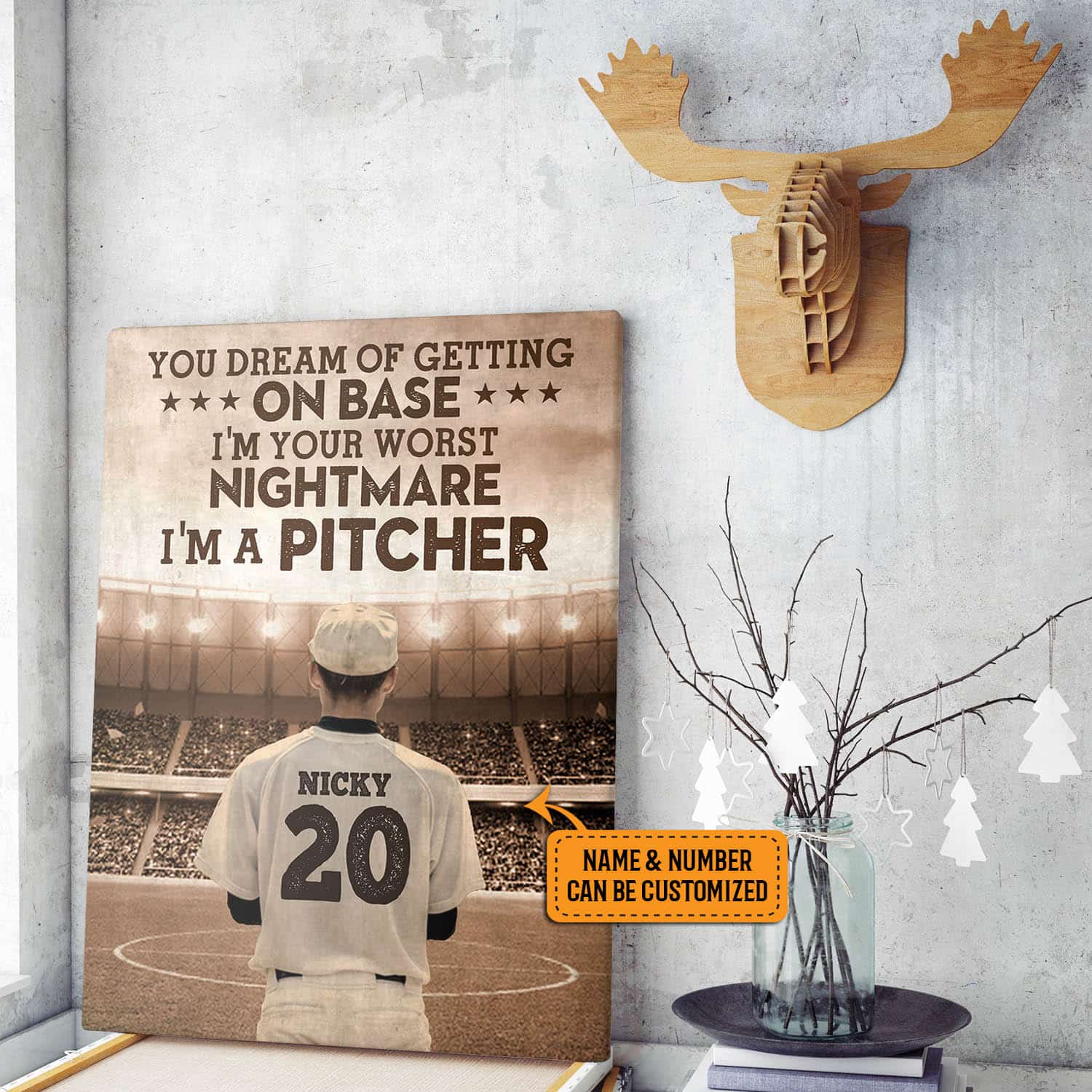 mock up poster frame in hipster interior background,christamas d