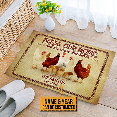 Alternative view of Personalized Family Name Bless Our Home And All Those Who Enter Doormat - Outdoor Indoor Doormat