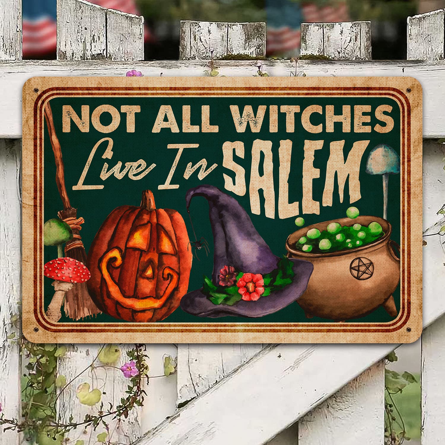Halloween Retro Metal Tin Sign - 12x8 Inch Vintage Horror Wall Art For Indoor/Outdoor Decor - View #5