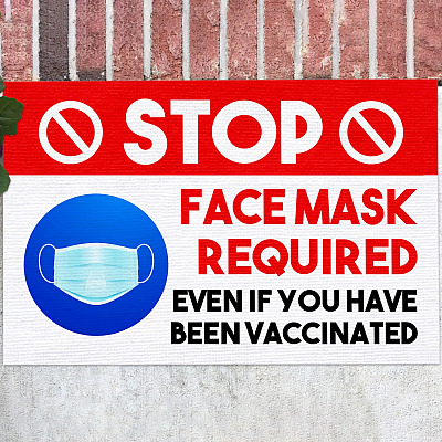 Stop Face Mask Required Even If You Have Been Vaccinated Doormat - Outdoor Indoor Doormat