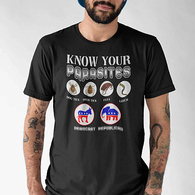 Alternative view of Funny Sarcastic Know Your Parasites T-Shirt - Libertarian Political Party T-Shirt