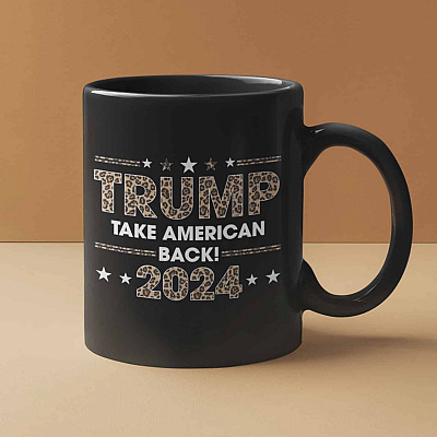 Trump Take America Back 2024 Leopard Support Trump Ceramic Coffee Mug - Water Bottle - Beer Stein