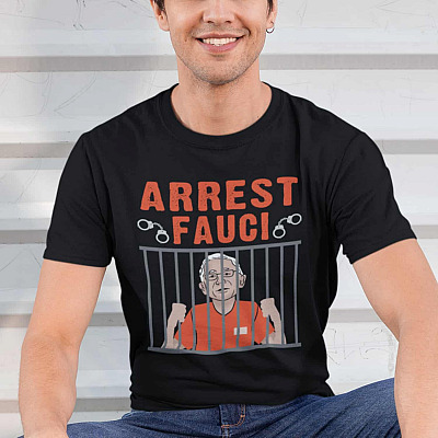 Alternative view of Arrest Fauci T-Shirt - V-Neck Shirt