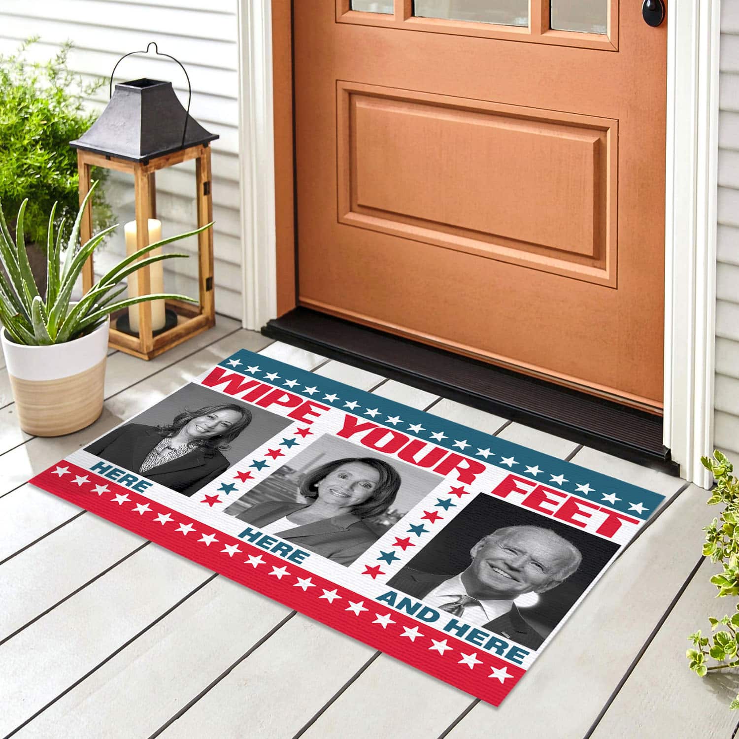 14 HG UU TIEN. Here Here And Here_black white Doormat mockup 8