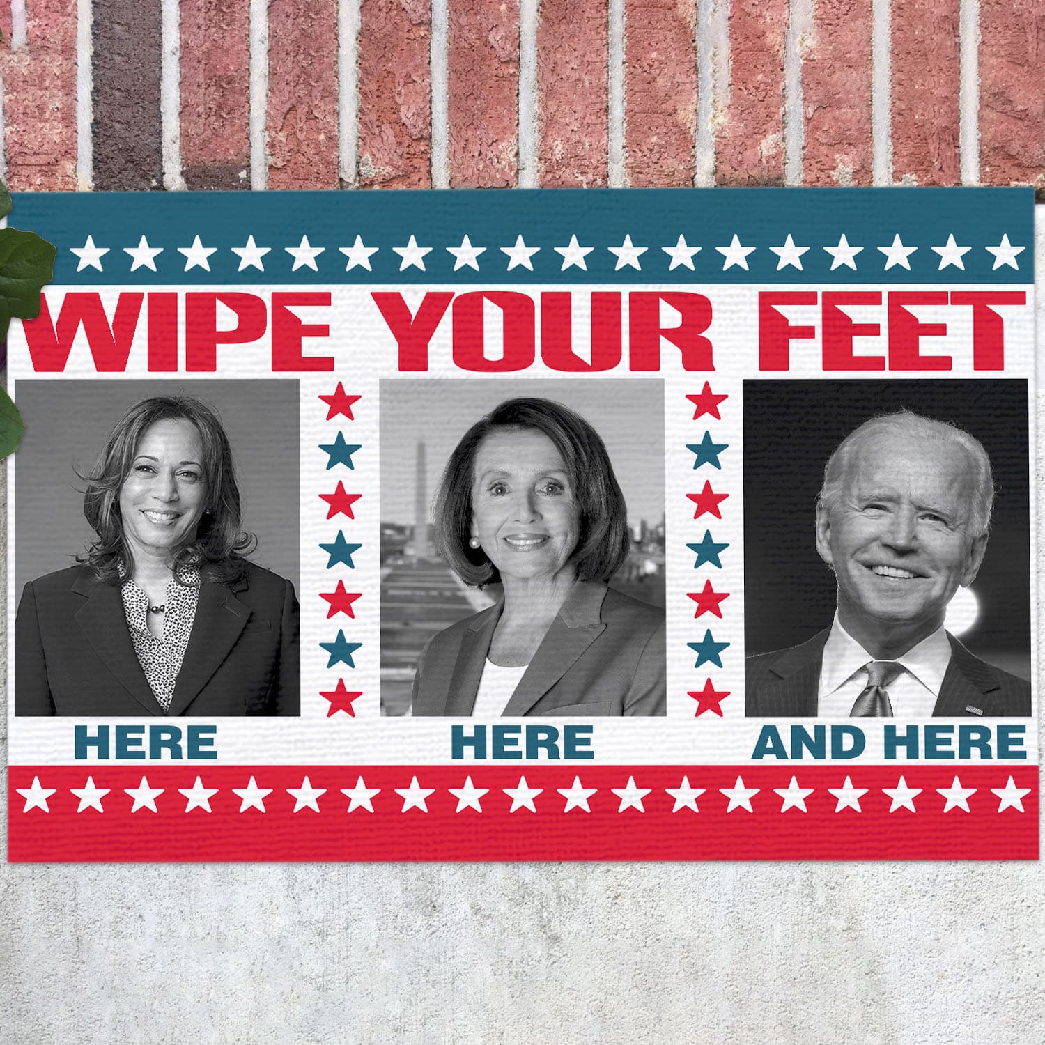 14 HG UU TIEN. Here Here And Here_black white Doormat mockup 12