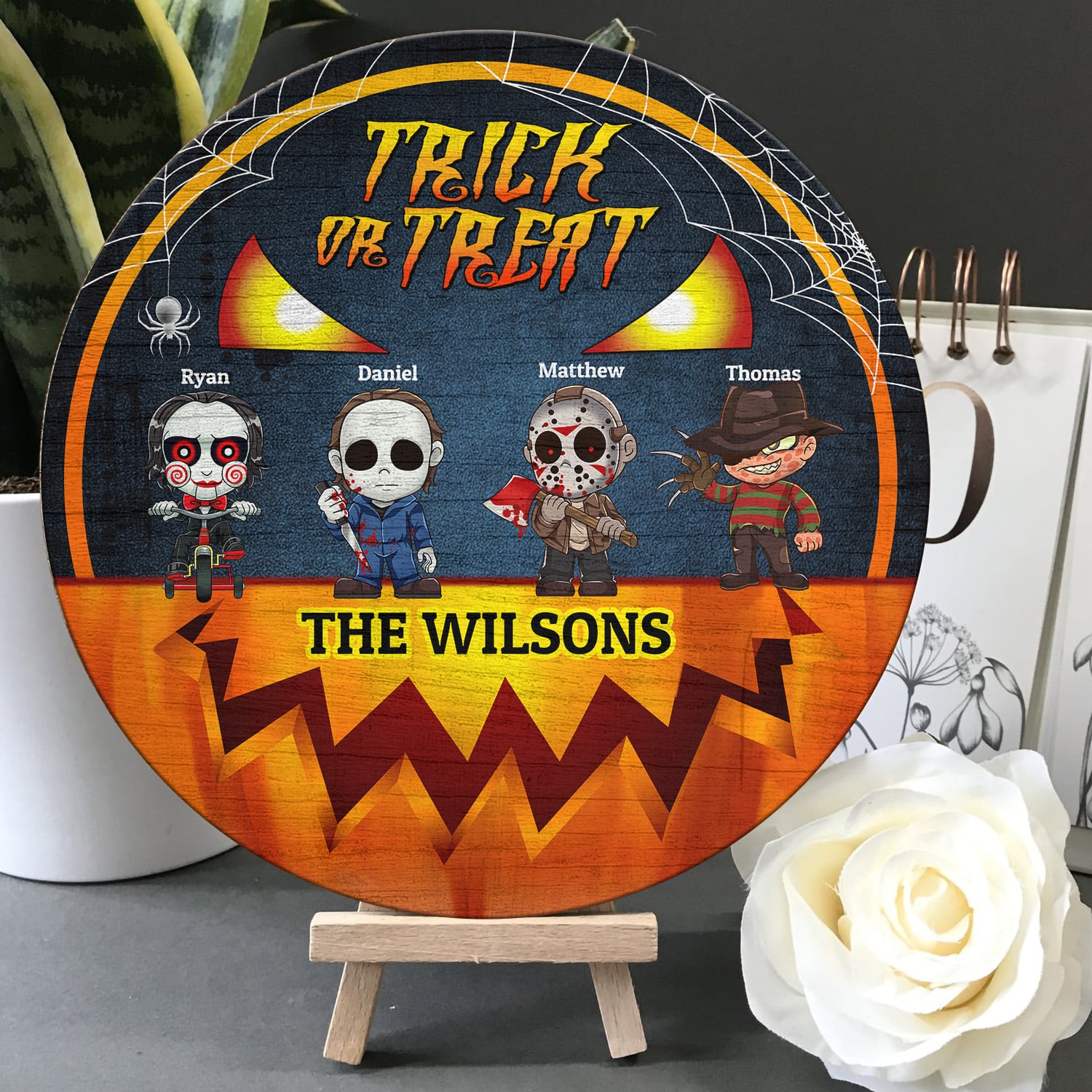 10. Trick or Treat (Sample Design) Door Sign Mockup 5
