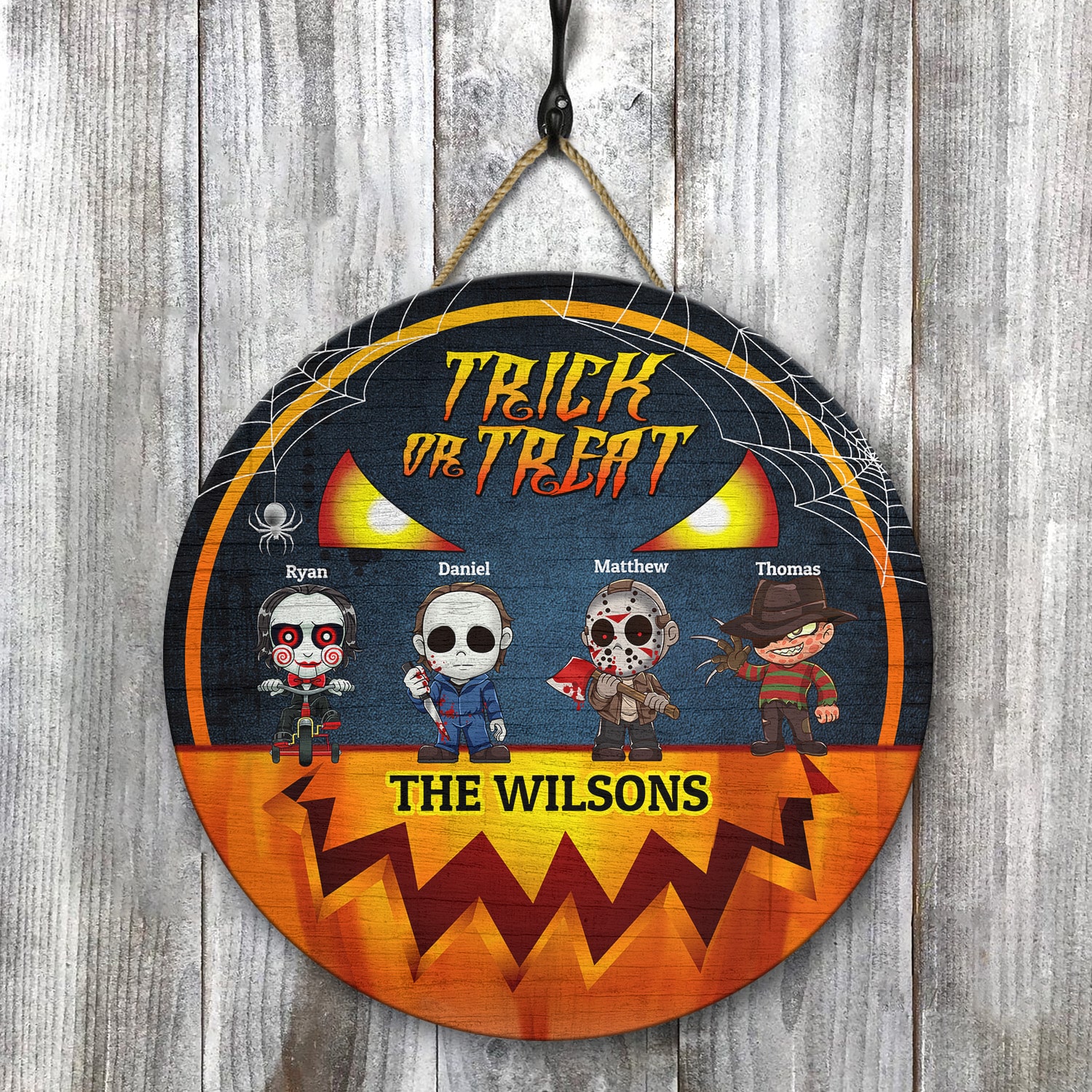 10. Trick or Treat (Sample Design) Door Sign Mockup 8