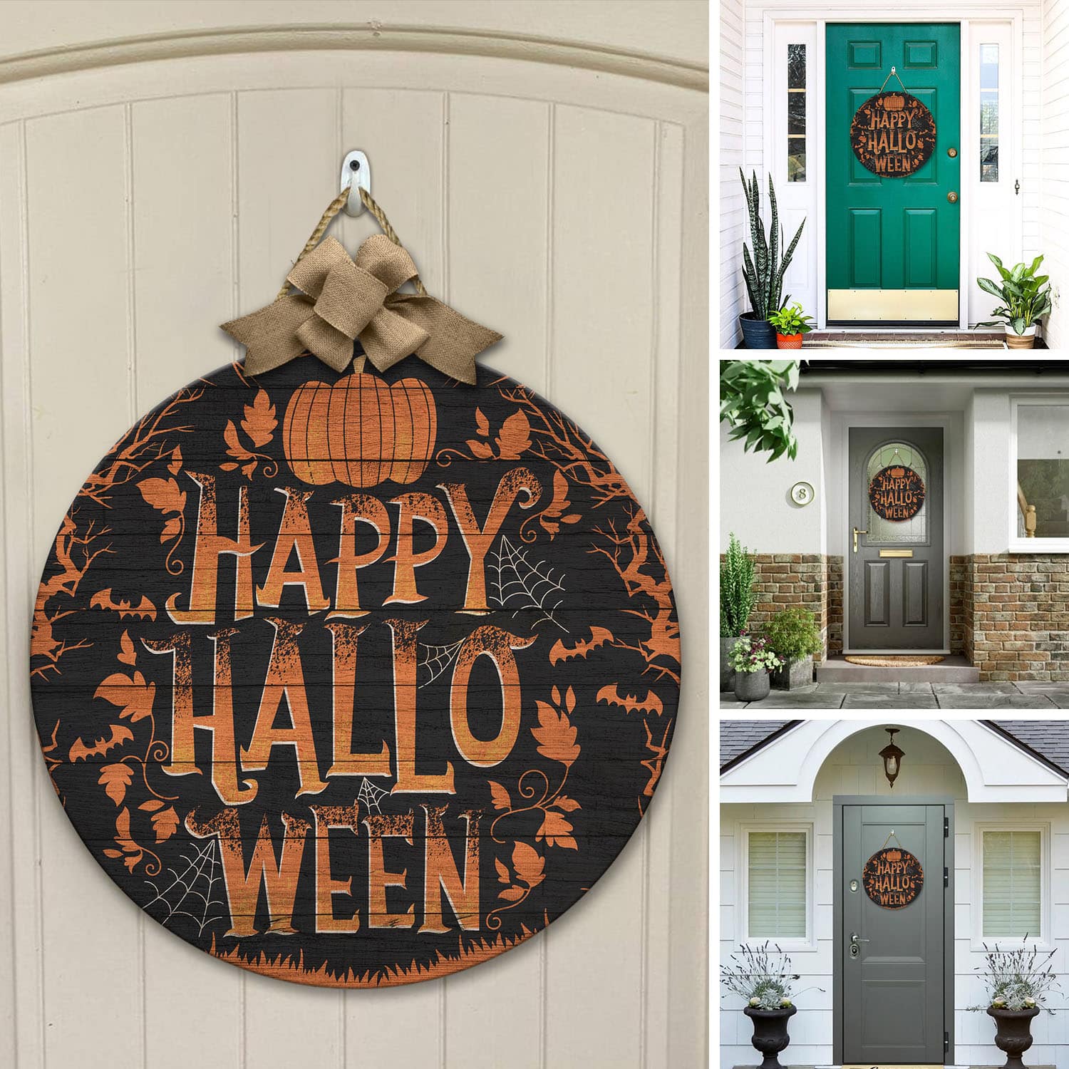 5BN. Happy Halloween Door Sign Door Sign Mockup 12