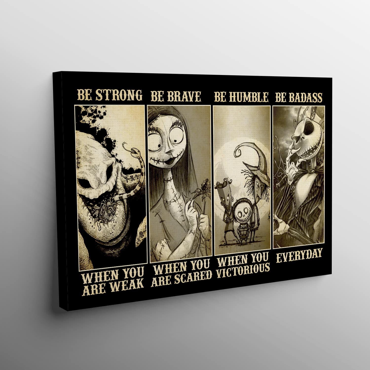 4. Be Strong Skellington (5) Canvas Landscape - Tilt Angle