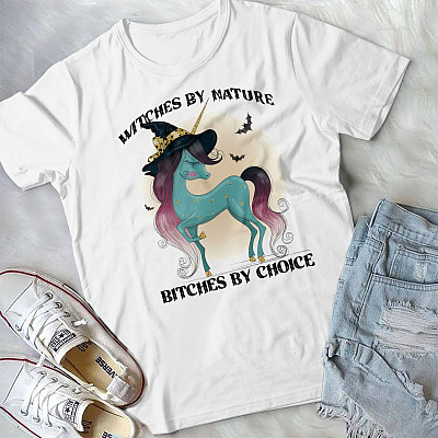 Alternative view of Witches By Nature Bitches By Choice T-Shirt - Funny Witches Bitches Shirt