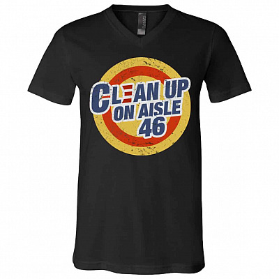 clean, Black, V-Neck T-Shirt