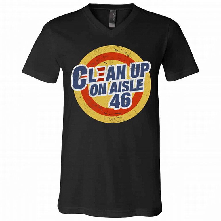 clean, Black, V-Neck T-Shirt