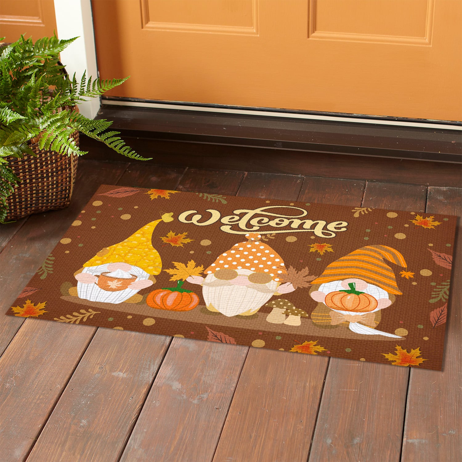 3LV. Gnome Doormat-autumn Doormat mockup 1