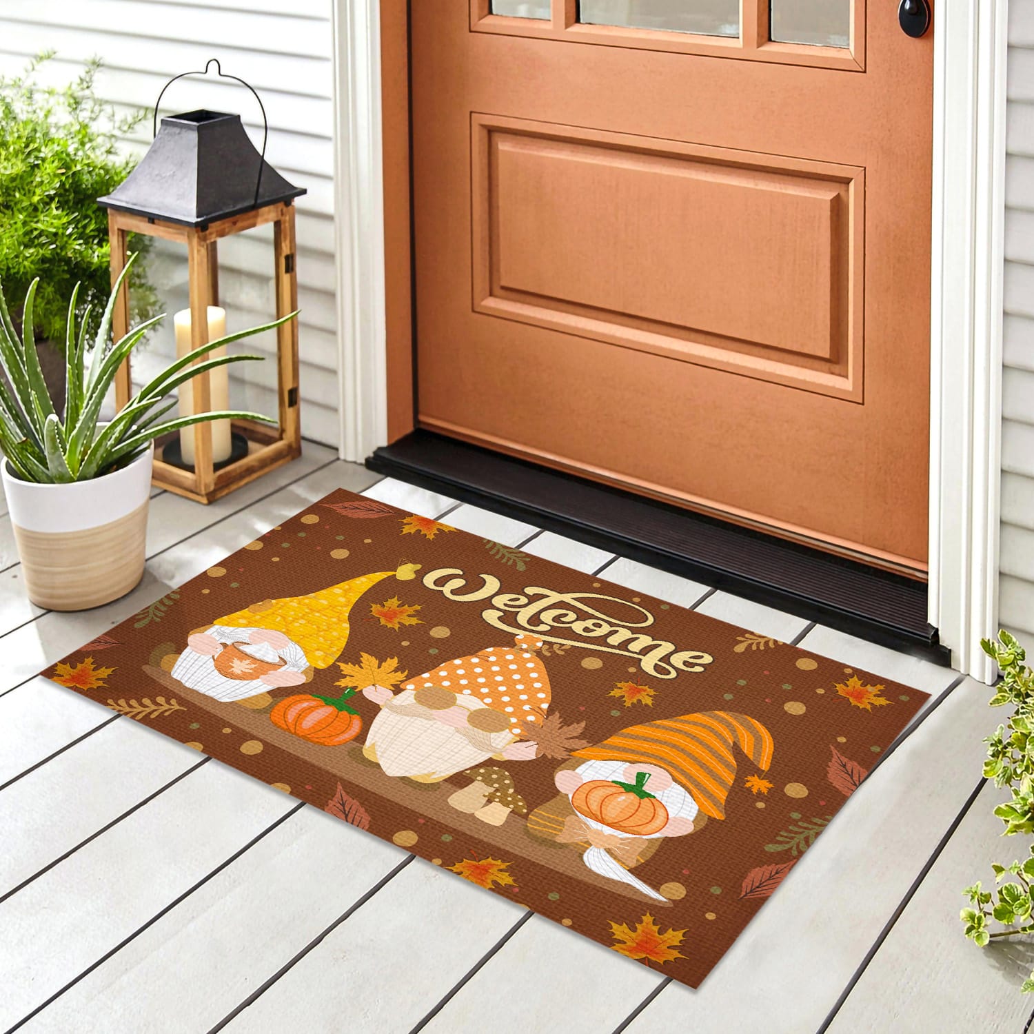 3LV. Gnome Doormat-autumn Doormat mockup 8