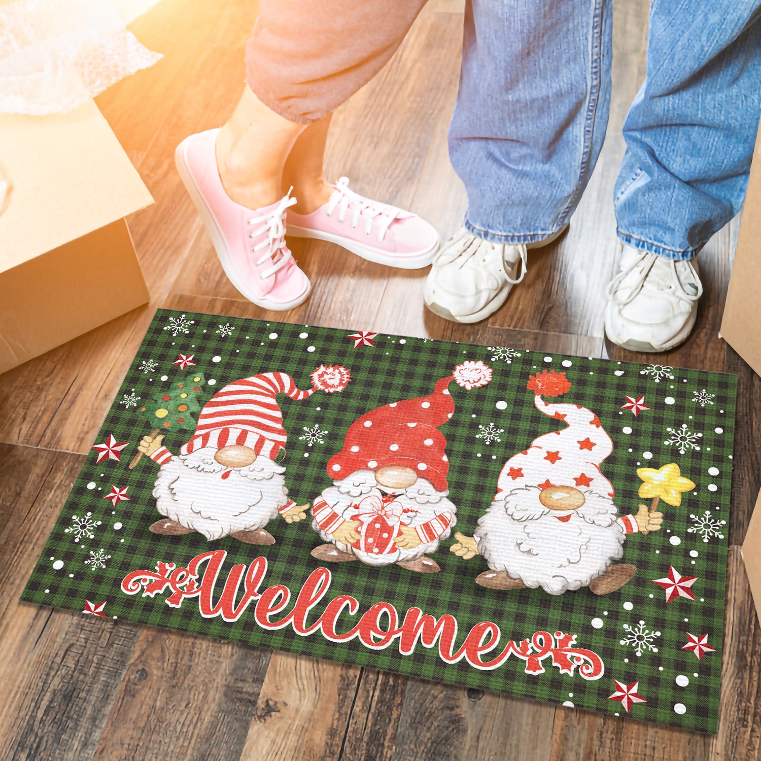 3LV. Gnome Doormat-christmas Doormat mockup 6