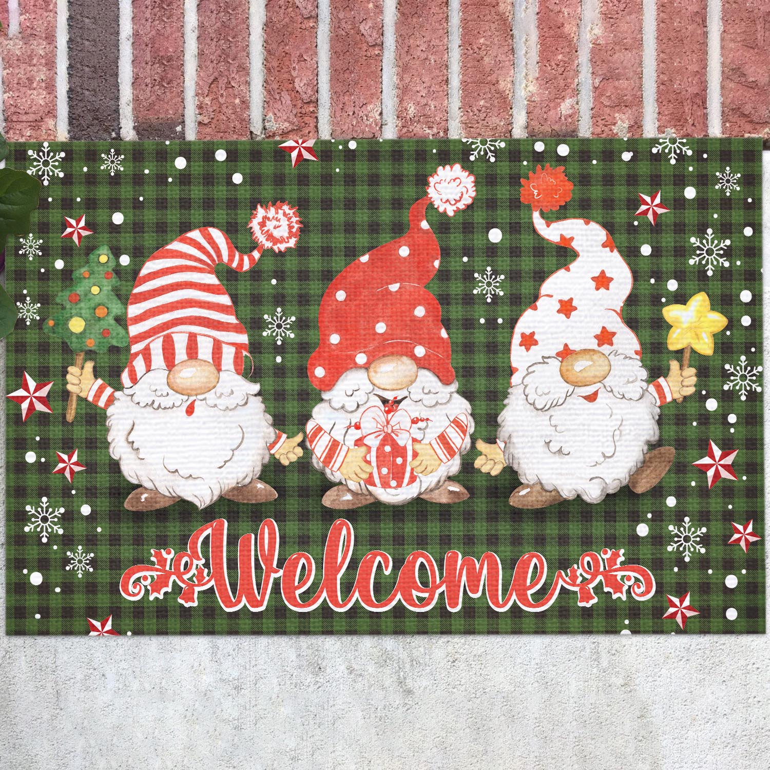 3LV. Gnome Doormat-christmas Doormat mockup 12fx