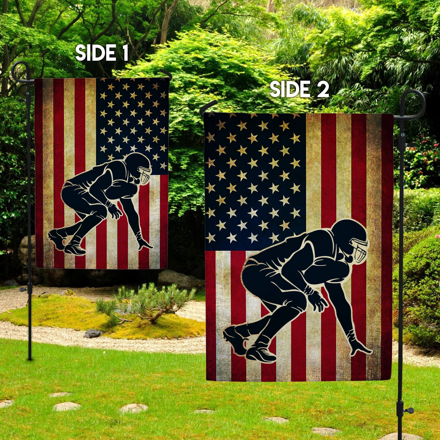 8Th. Lineman American Flag Garden Flag Mockup 2 Side