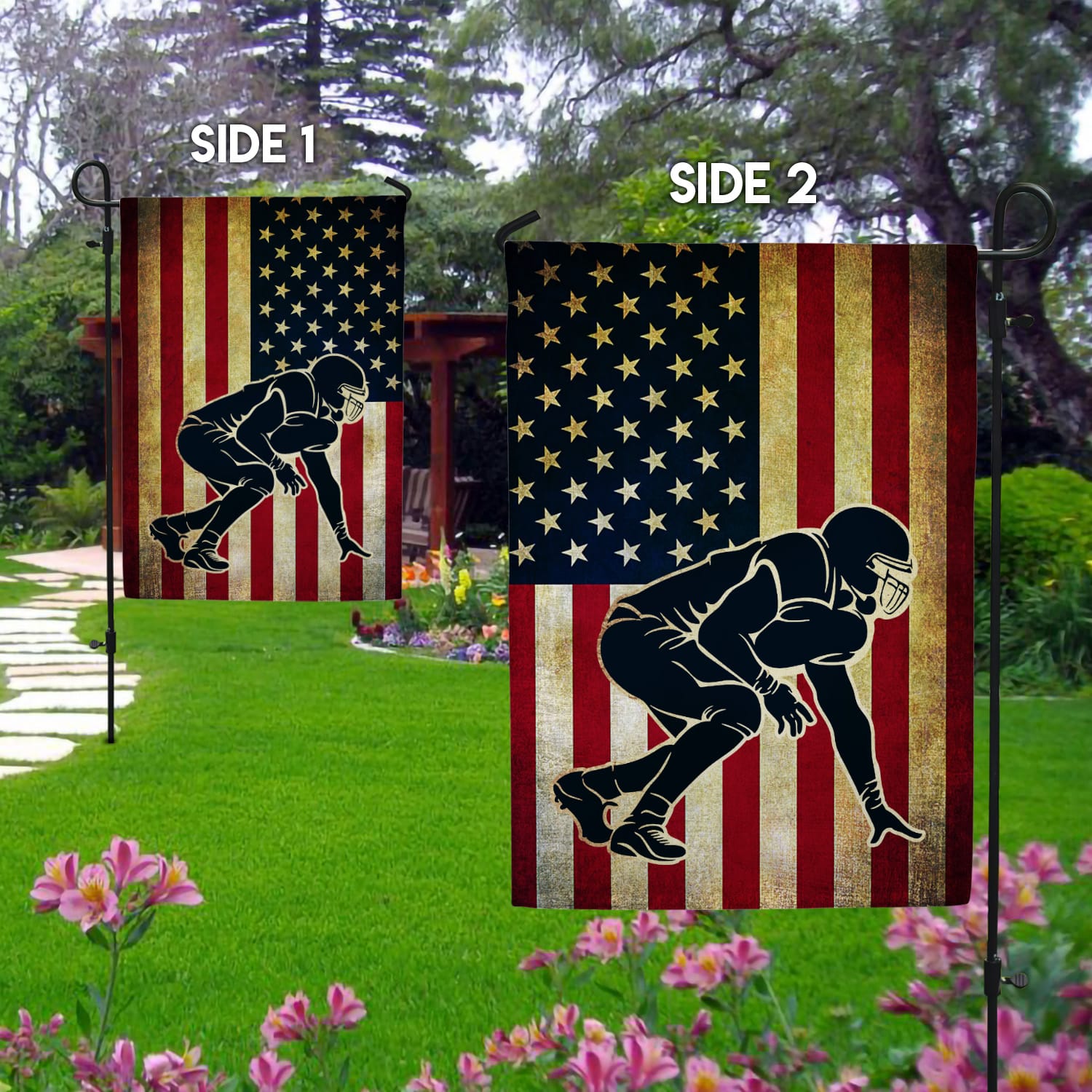 8Th. Lineman American Flag Garden Flag Mockup 2 Side-1