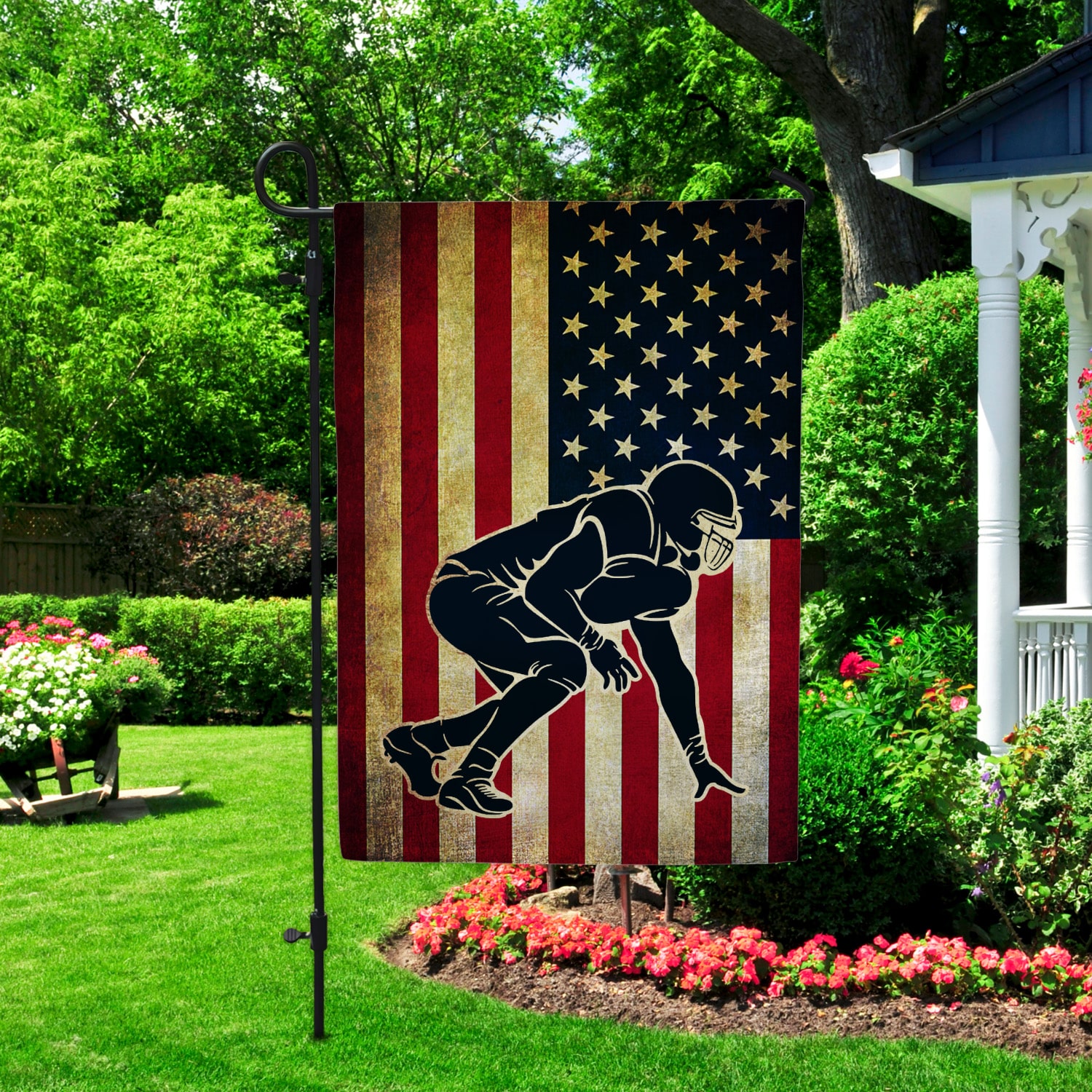 8Th. Lineman American Flag Garden Flag Mockup 2