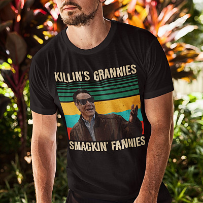 Alternative view of Killin' Grannies Smakin' Fannies Funny Andrew Cuomo Vintage T-Shirt