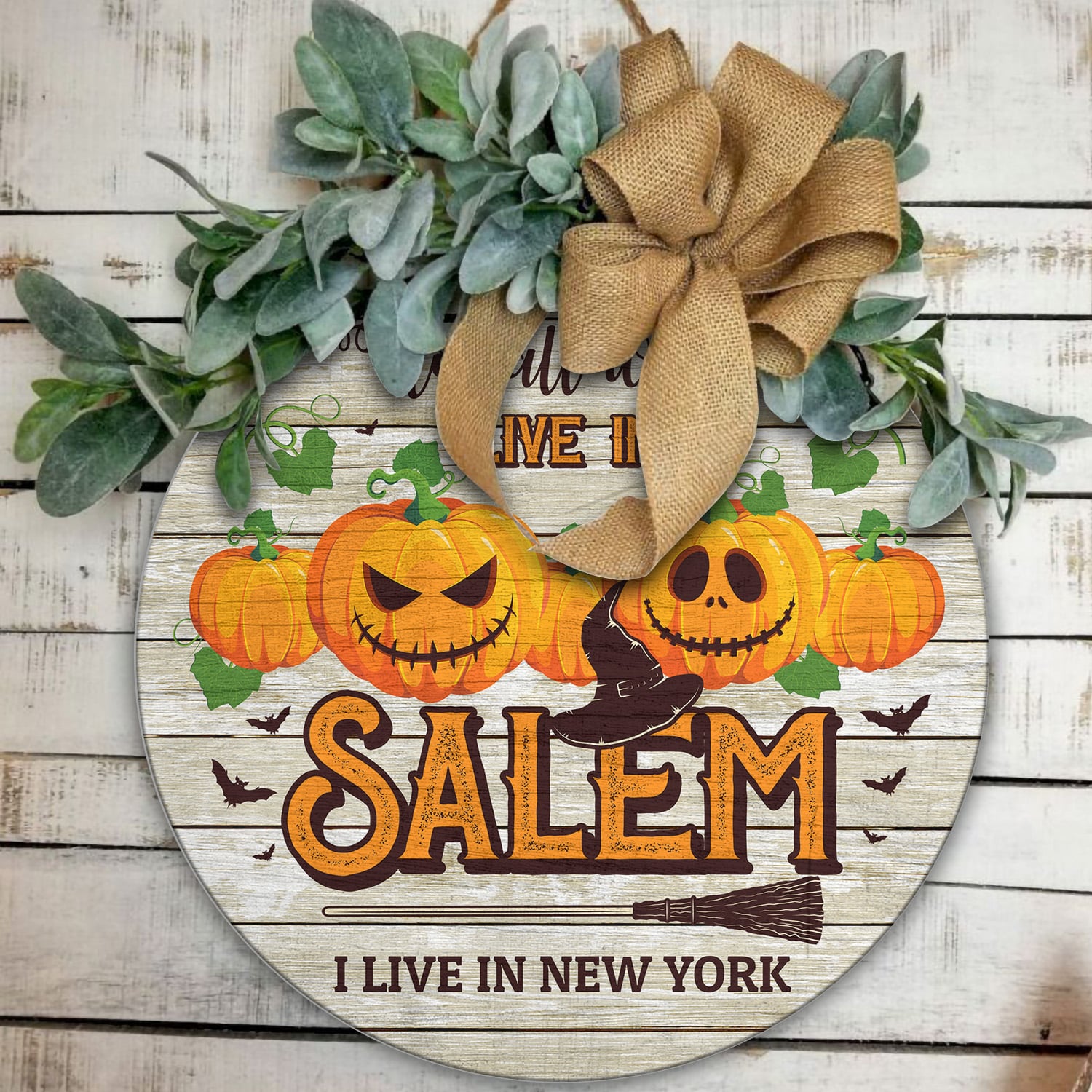 6KT. Not All Witches Live In Salem Door Sign-sample design Door Sign Mockup 11