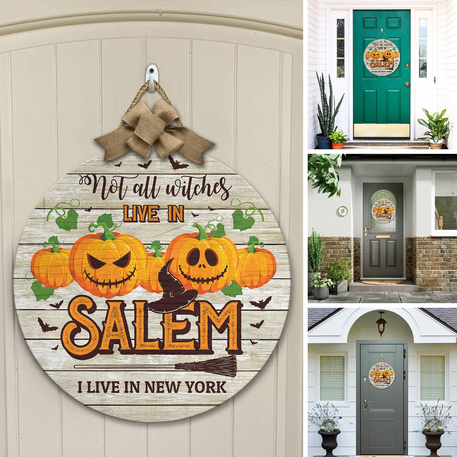 6KT. Not All Witches Live In Salem Door Sign-sample design Door Sign Mockup 12