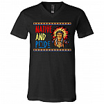native, Black, V-Neck T-Shirt