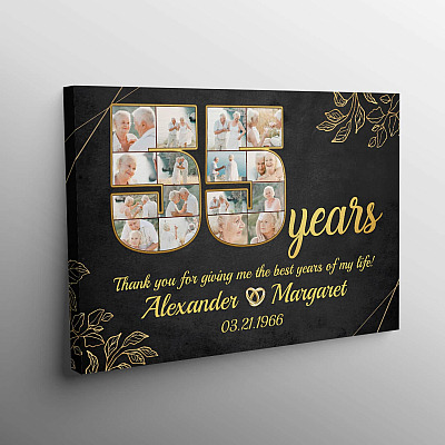 Alternative view of Personalized 55 Years Together Anniversary Framed Canvas - Custom Photo 55th Year Wedding Anniversary Poster