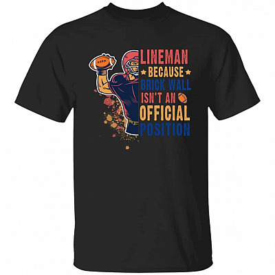 lineman, Black, Unisex T-Shirt