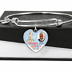 Sometimes I Just Look up Smile and Say I Know that Was You Personalized Photo Memorial Heart Pendant Necklace - Jesus Cross Bangle