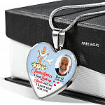 Sometimes I Just Look up Smile and Say I Know that Was You Personalized Photo Memorial Heart Pendant Necklace - Jesus Cross Bangle