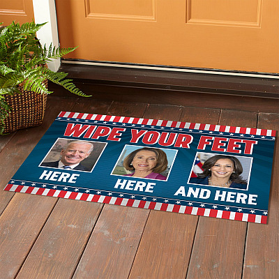 Alternative view of Wipe Your Feet Here Joe Biden Doormat - Funny Joe Biden Kamala Harris Nancy Pelosi Outdoor Indoor Doormat