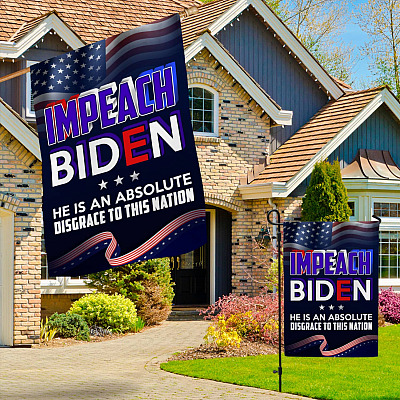 Alternative view of Impeach Biden He Is an Absolute Disgrace to This Nation Outdoor Garden Flag - House Flag - Wall Flag