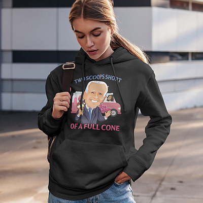 Alternative view of Two Scoops Short Of A Full Cone Anti Biden Harris Hoodie - Sweatshirt - Long Sleeve