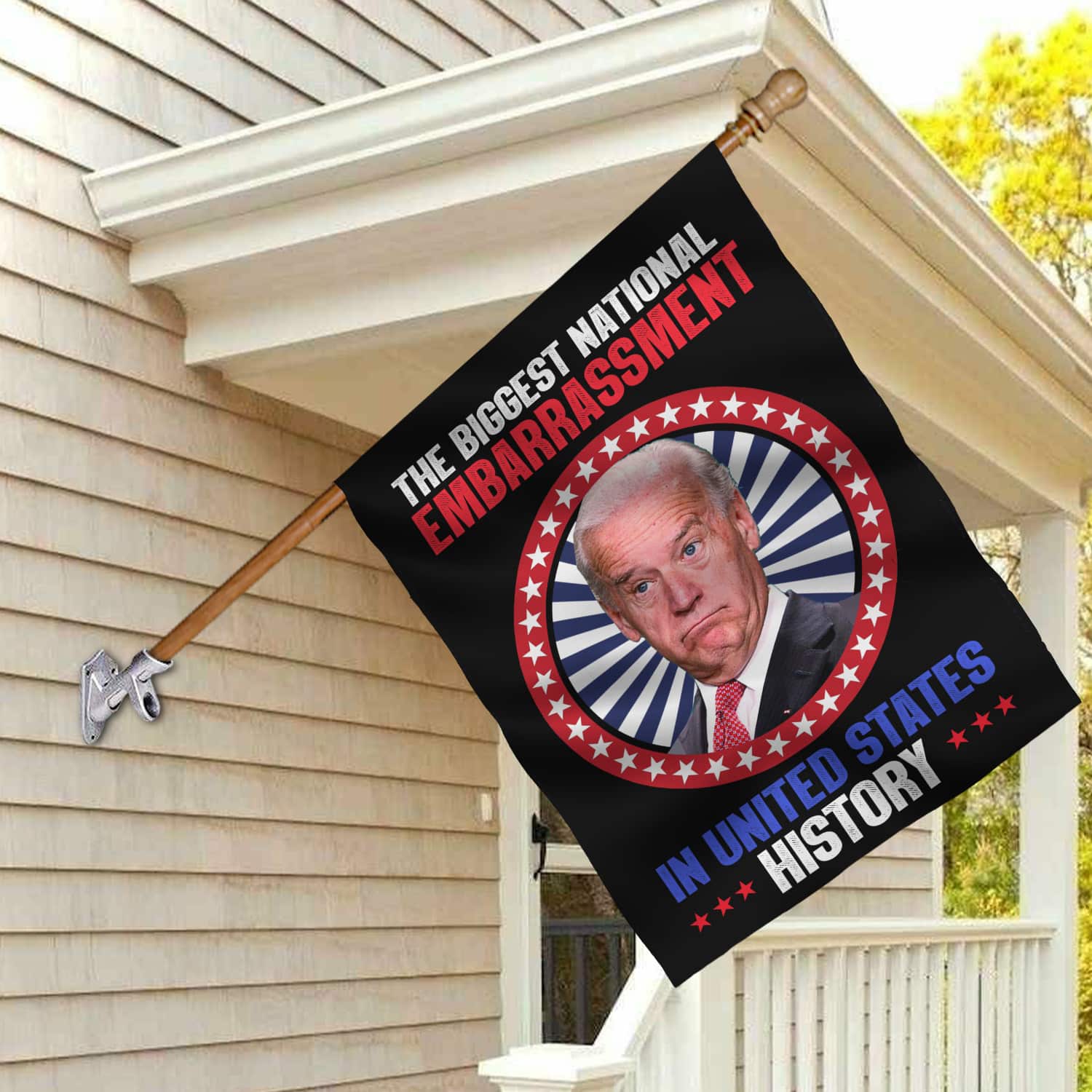 3KNG. Biden embarrassment FLAG 30x40 House Flag Mockup 2