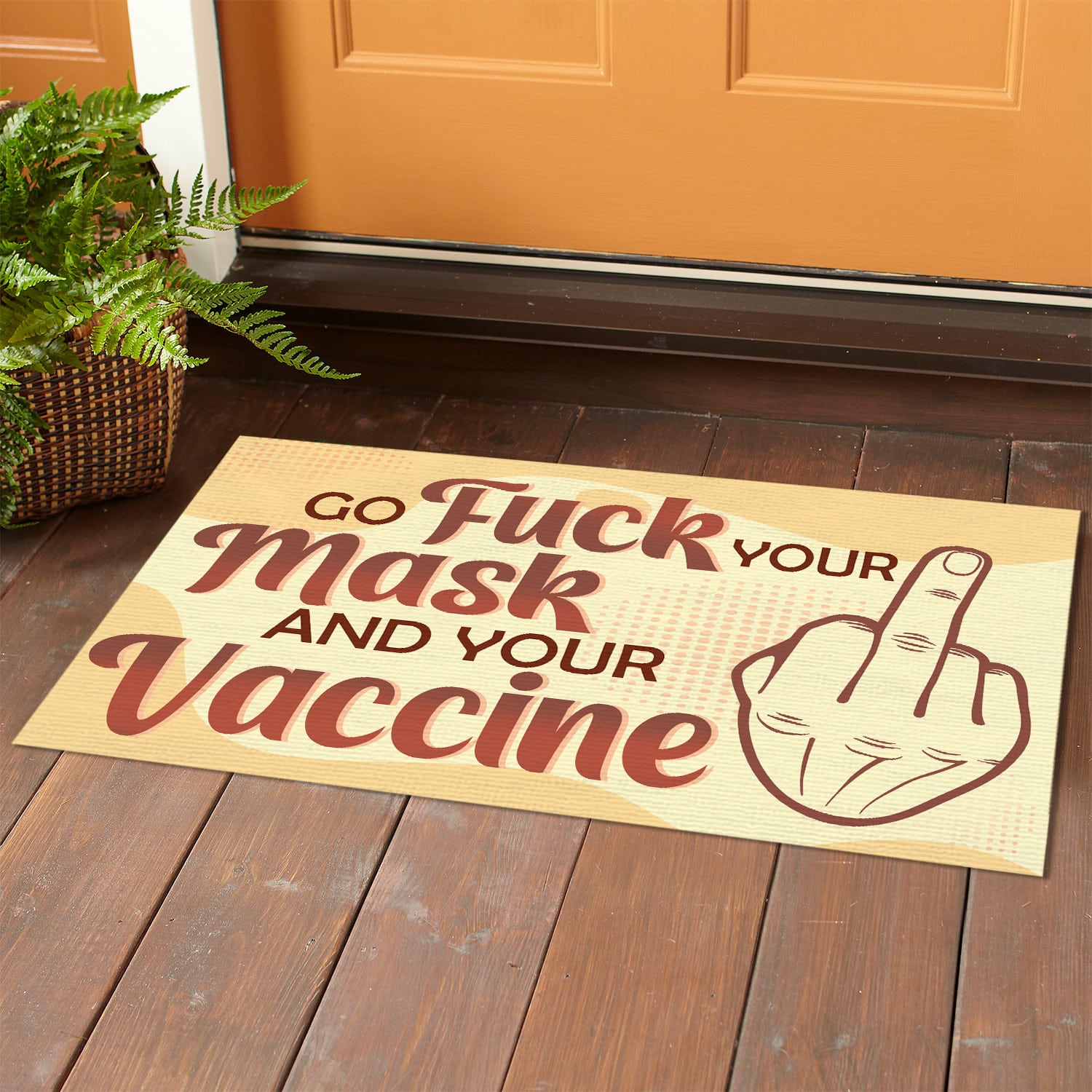 3LV. Go Fuck Your Mask -doormat(4) Doormat mockup 1