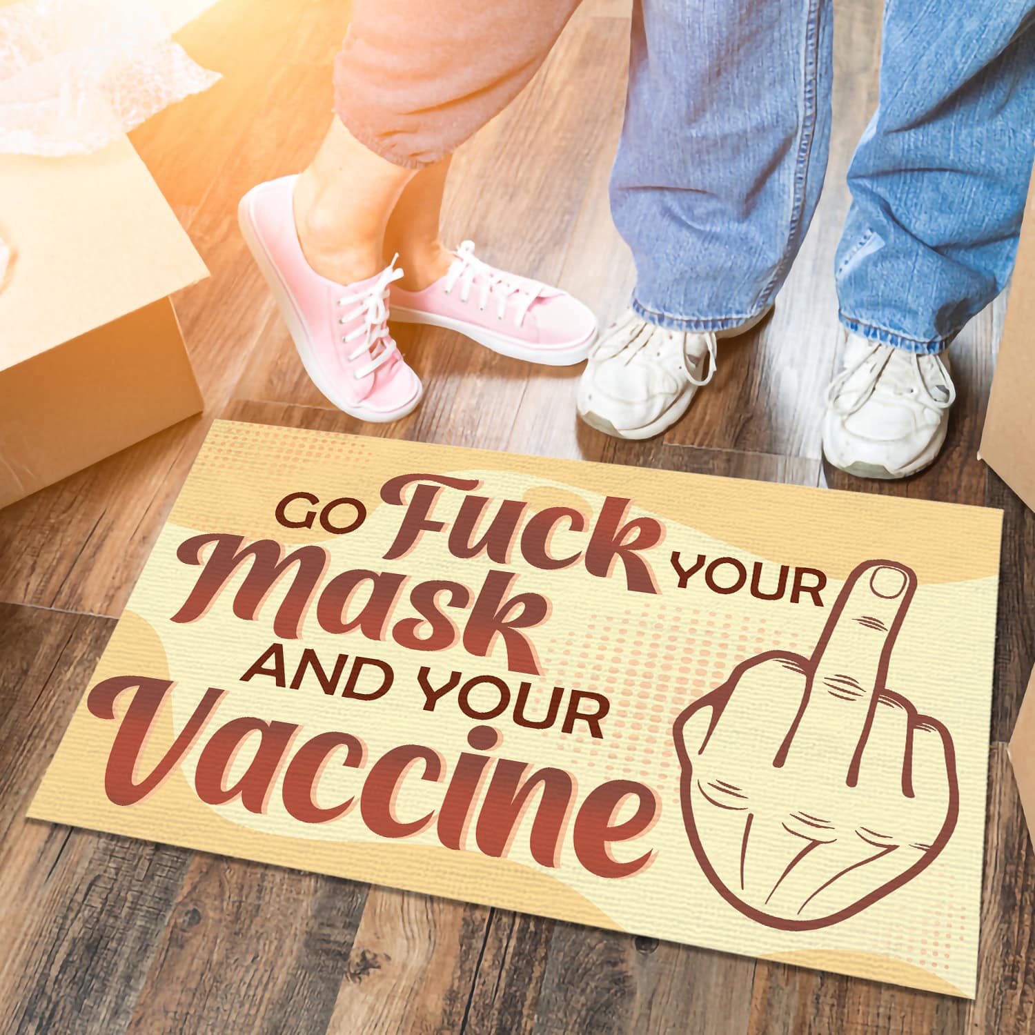 3LV. Go Fuck Your Mask -doormat(4) Doormat mockup 6