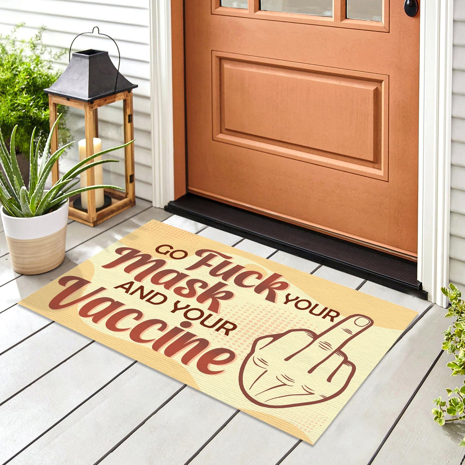 3LV. Go Fuck Your Mask -doormat(4) Doormat mockup 8