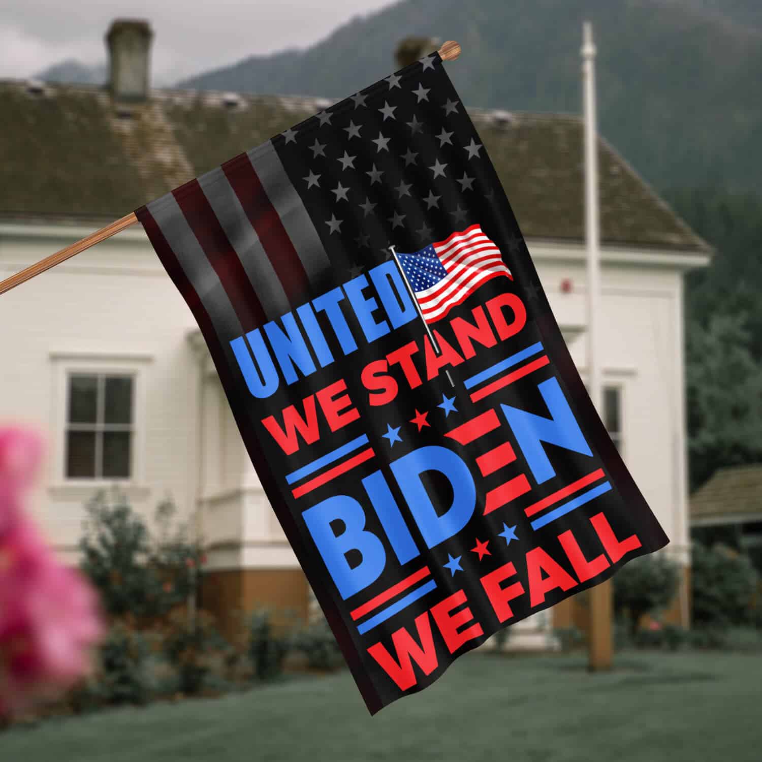 4HV. United We Stand_30x40_side 1 House Flag Mockup 4
