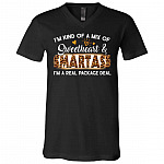 smart, Black, V-Neck T-Shirt