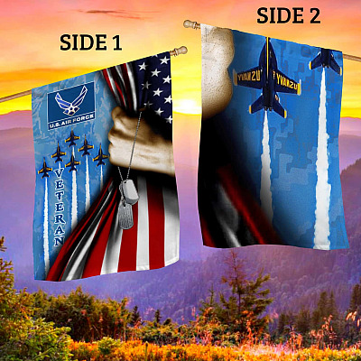 Proud US Air Force Veteran American Eagle Flag - Air Force Veteran Military Solider Army Retired Outdoor Garden Flag - Wall House Flag