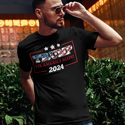 Alternative view of Trump Fix America Again 2024 T-Shirt - V-Neck Shirt