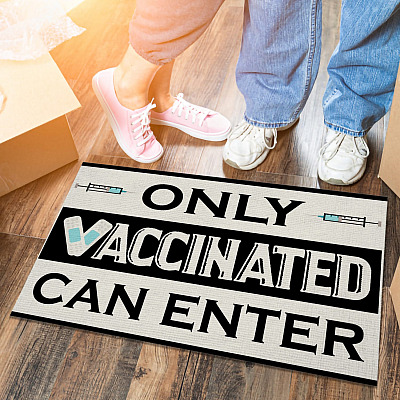 Only Vaccinated Can Enter Decorative Doormat - Anti Vaccine Welcome Mat