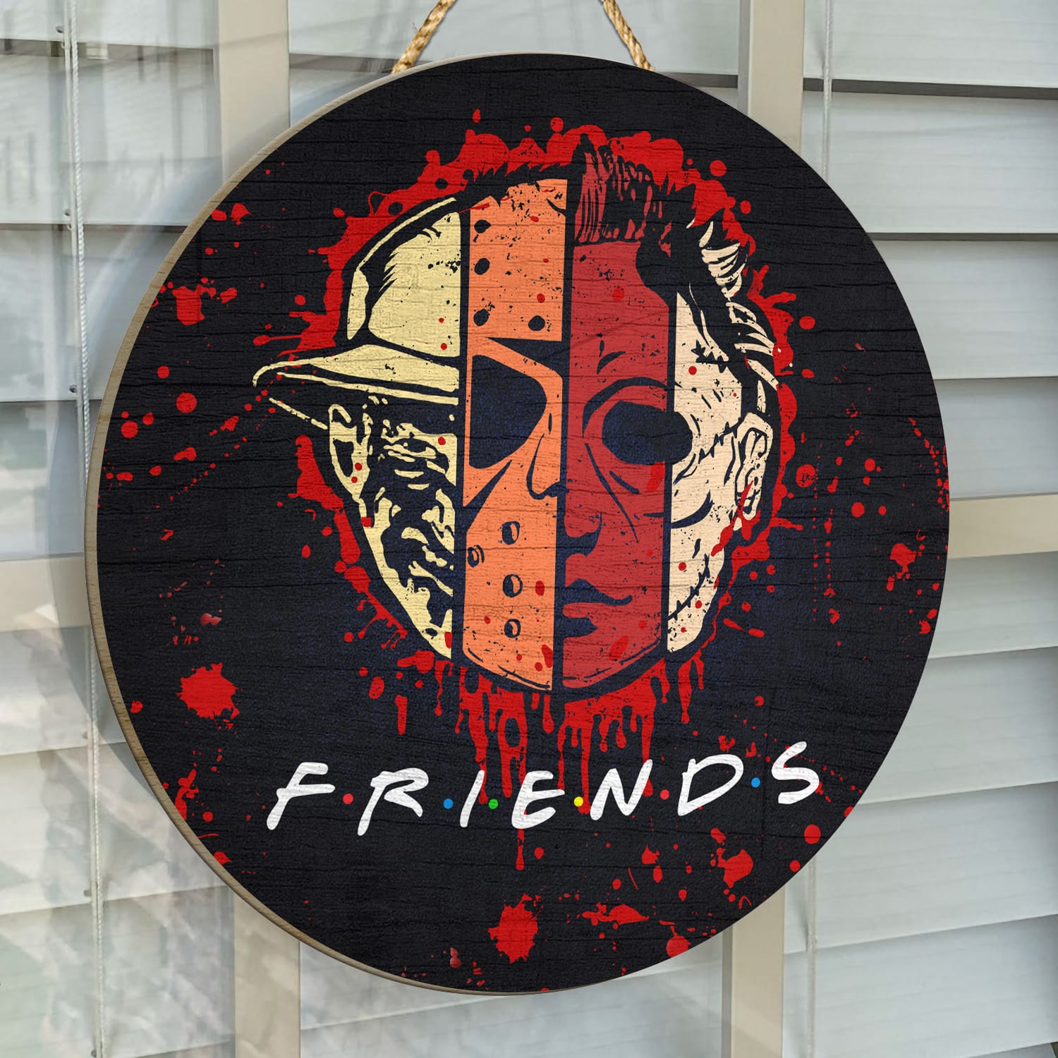 2KT. Scary Faces Halloween Characters (2) Door Sign Mockup 14