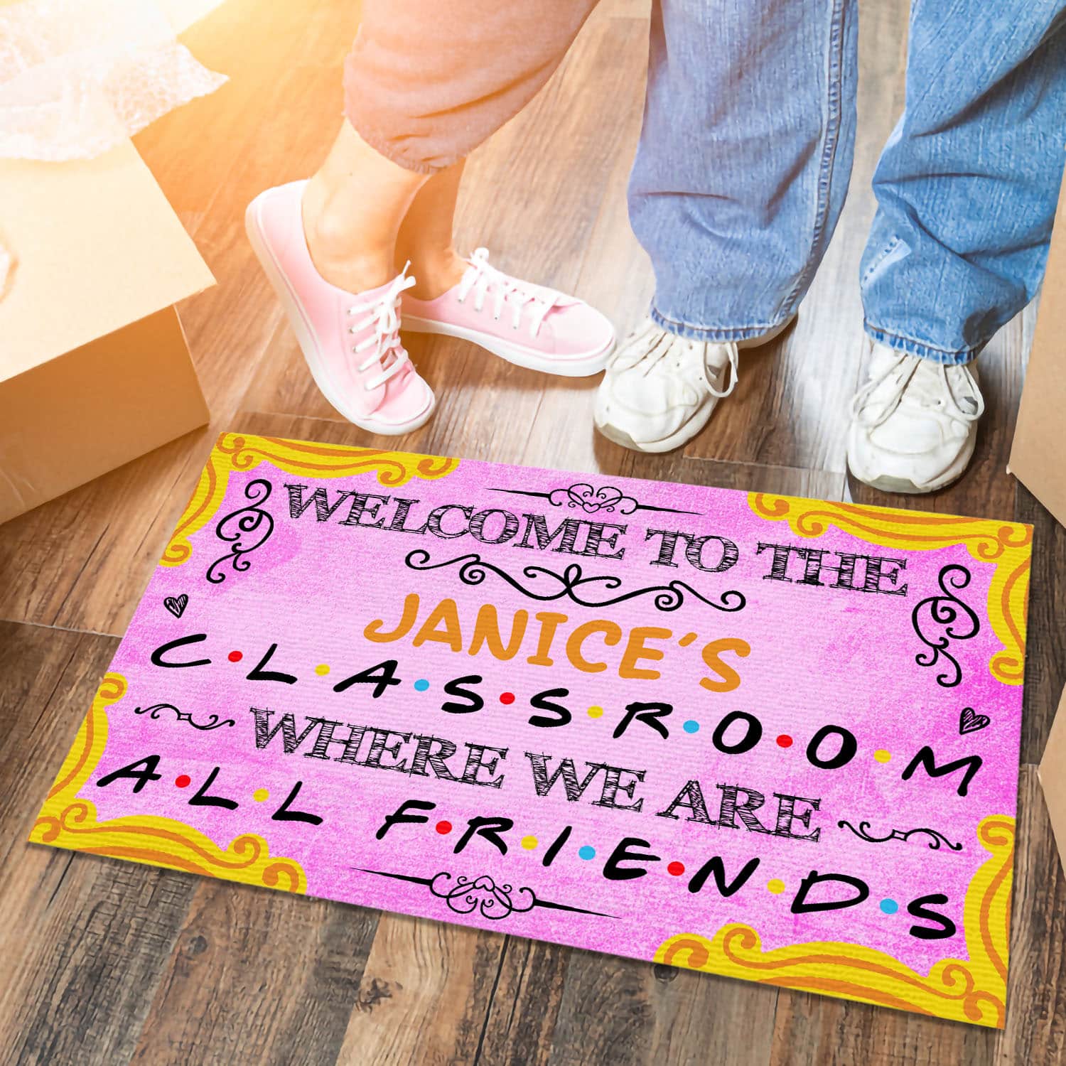 9VT. Welcome To The Classroom (Sample Design) Doormat mockup 6