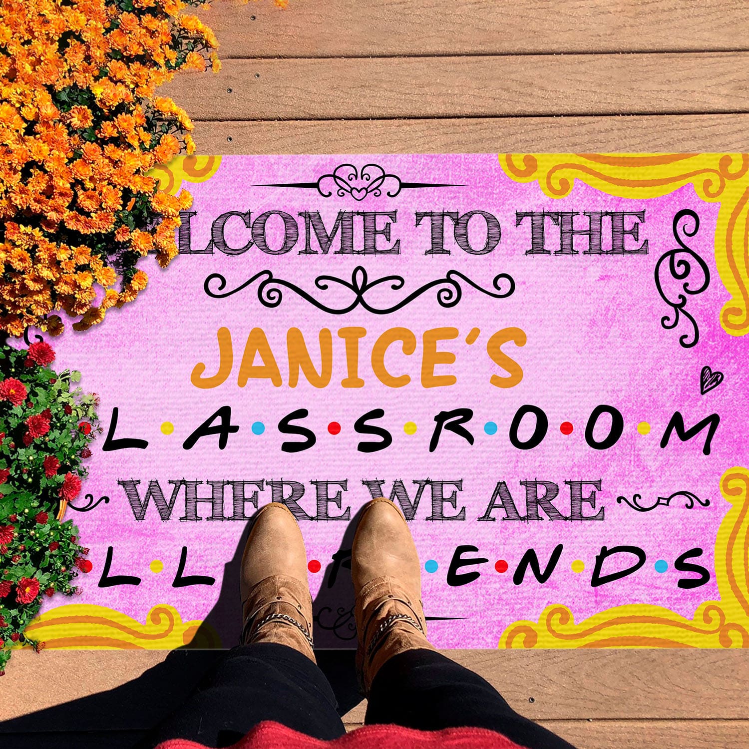 9VT. Welcome To The Classroom (Sample Design) Doormat mockup 7